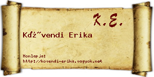 Kövendi Erika névjegykártya