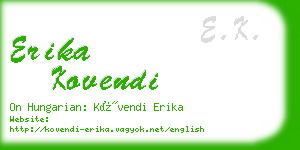 erika kovendi business card